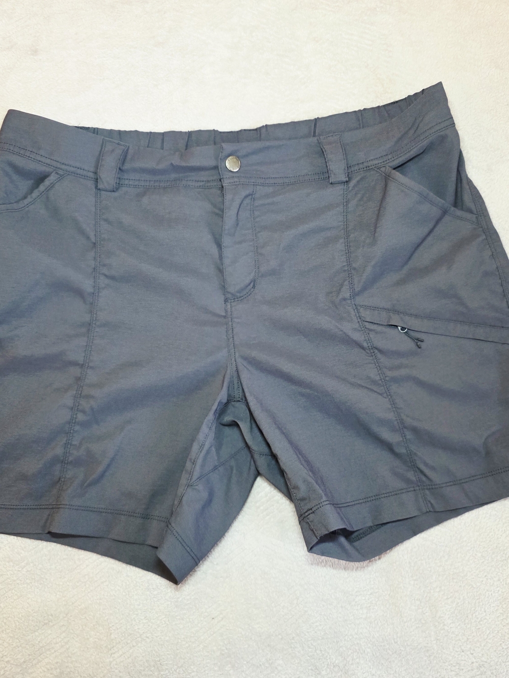Bermuda Hiking Shorts Womens Plus 18 Gray Stretch Cargo Quick Dry Duluth